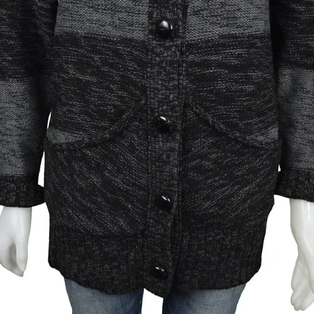 Banana Republic 100% Merino Wool Striped Cardigan  Button Front Sweater Medium - Picture 3 of 11